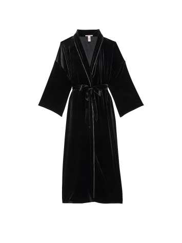 Халат Very Sexy Starstruck Velvet Embellished Long Robe Black