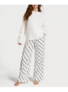 Піжама Flannel Long-Sleeve Tee-Jama Set White Print