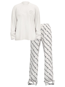 Пижама Flannel Long-Sleeve Tee-Jama Set White Print