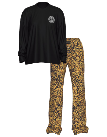 Пижама Flannel Long-Sleeve Tee-Jama Set Leopard