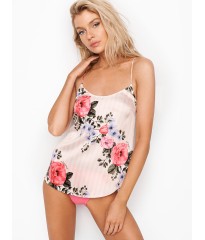САТИНОВАЯ ПИЖАМКА МАЙКА PINK FLORAL - SATIN CAMI - XS(р)