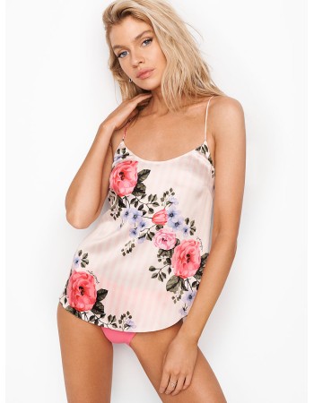 САТИНОВАЯ ПИЖАМКА МАЙКА PINK FLORAL - SATIN CAMI - XS(р)