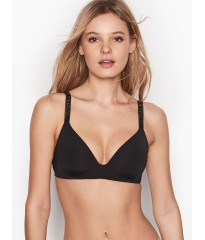 Бюстгальтер Victoria’s Secret Logo Bra LIGHTLY LINED WIRELESS - BLACK LUREX STRAPS