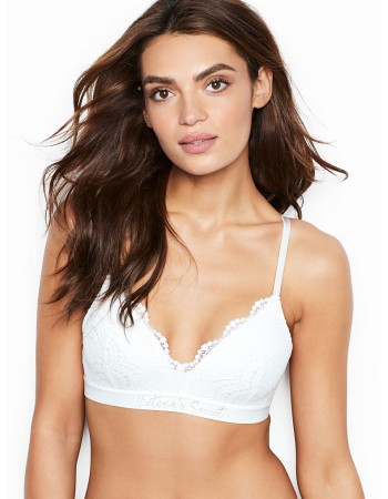 Logo Bra Lighty Lined Wireless White - Бюстгальтер Victoria’s Secret