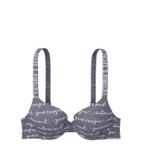 Бюстгальтер Victoria’s Secret Logo Bra T-shirt Push-up DARK GREY