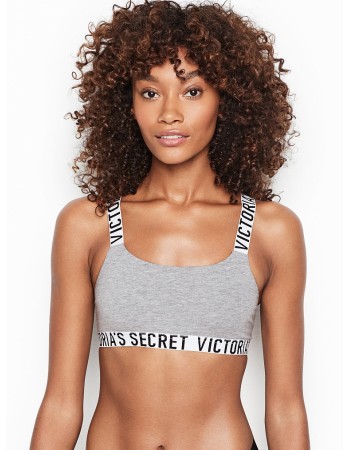 БЮСТГАЛЬТЕР BRA - LOGO SCOOP BRALETTE - GREY - VICTORIA'S SECRET