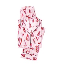 Пижама коттоновая Victoria’s Secret the Lightweight PJ SET Print PINK RIBBON HEART