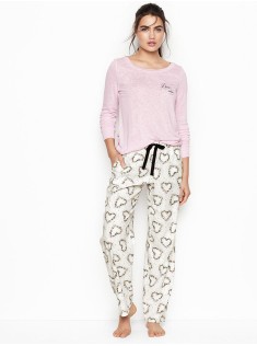 Піжама Victoria&#39;s Secret PJ SET PINK Print STARS &amp; HEARTS