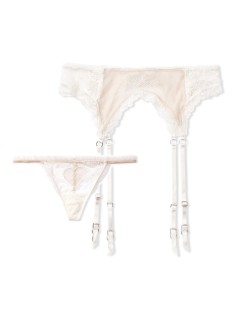 Комплект Victoria's Secret Bridal Garter Belt Dream Angels V-String I Do Ruffle