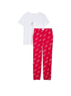 Піжама Victorias Secret Cotton Flannel Long Lounge PJ Set Love