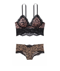 Комплект белья Luxe Lingerie Leopard Unlined Lace Bralette & Cheeky panty