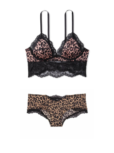 Комплект білизни Luxe Lingerie Leopard Unlined Lace Bralette Cheeky panty