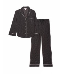 Пижама Cotton Long PJ Set black pin dot