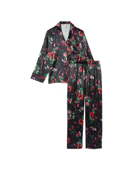 Піжама Satin Long PJ Set Floral print Victoria's Secret