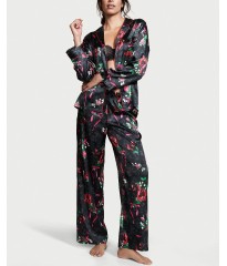 Пижама Satin Long PJ Set Floral print Victoria’s Secret