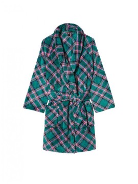 Халат Victoria’s Secret Logo Short Cozy Robe Green plaid