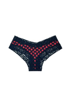 Трусики Victoria's Secret Cheeky cotton,чики з мереживом Red Hearts