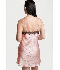 Пеньюар Victoria's Secret Satin Slip Dress Pink Black dot