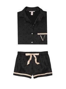 Пижама Victoria’s Secret The Satin Black PJ Set