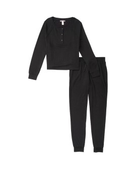 Піжама Thermal Long PJ Set Black Glow Waffle
