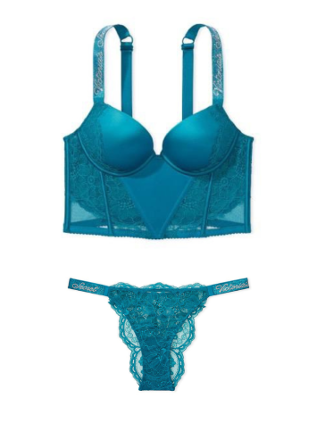 Комплект білизни Very Sexy Shine Strap Lace Push-Up Corset Top Bra set Evening Tide