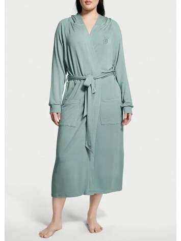 Victoria Secret Modal Terry Hooded Long Robe Mint
