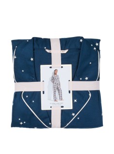 Піжама Victoria's Secret Flannel Long Pajama Set Academy Blue with Stars