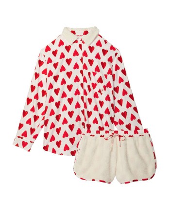 Піжама Plush Fleece Long-Sleeve Flannel PJ Set Heart print❤️