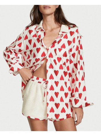 Піжама Plush Fleece Long-Sleeve Flannel PJ Set Heart print❤️