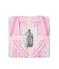 Пижама Flannel Short PJ Set Babydoll Pink Stripe