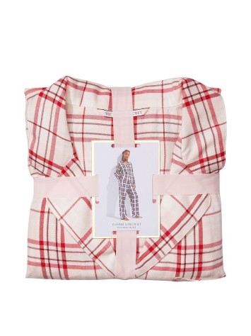 Піжама Victoria's Secret Flannel Long Pajama Set Peppermint Plaid