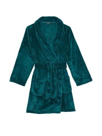 Плюшевий Халат Victoria's Secret Short Cozy Robe Deepest Green
