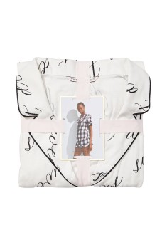 Пижама Victoria’s Secret Flannel Short PJ Set White Sweet Dreams