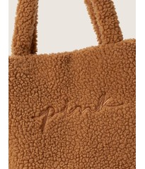 Сумка PINK Cozy Plush Fleece Tote Bag Sherpa Brown