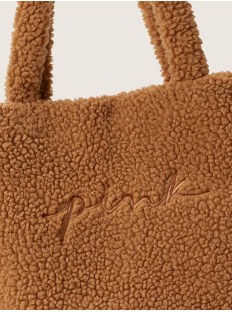 Сумка PINK Cozy Plush Fleece Tote Bag Sherpa Brown