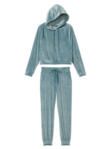 Велюровий костюм Вікторія Сікрет Ribbed Velour Hoodies Jogger French Sage