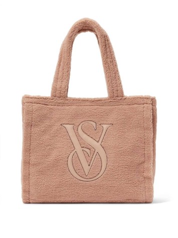 Сумка Victoria's Secret Cozy Plush Fleece Tote Bag Sherpa Warm Brown