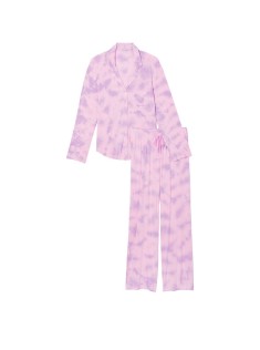 Піжама Victoria Secret Modal Long PJ Set Purple Tie Dye