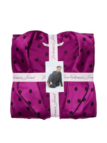 Пижама The Satin Long PJ Set Raspberry Cooler Dot