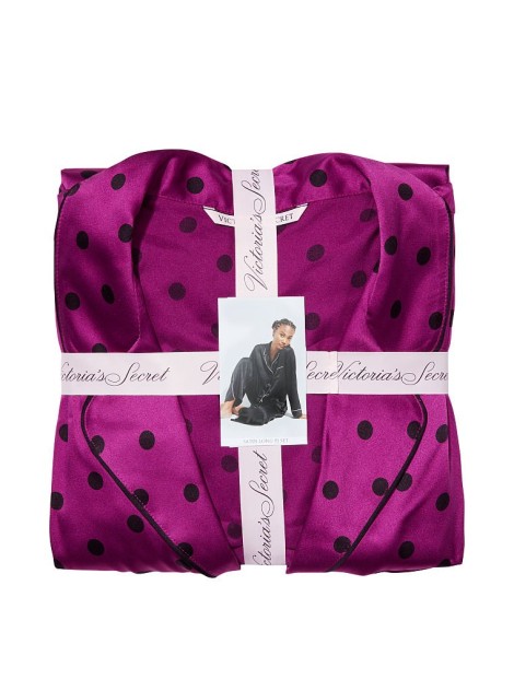 Пижама The Satin Long PJ Set Raspberry Cooler Dot