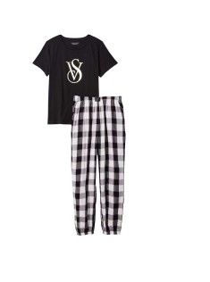 Піжама Victoria's Secret Cotton & Flannel Tee-jama Set Multicolored