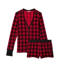 Піжама Victoria's Secret Thermal Shott PJ Set Red Plaid