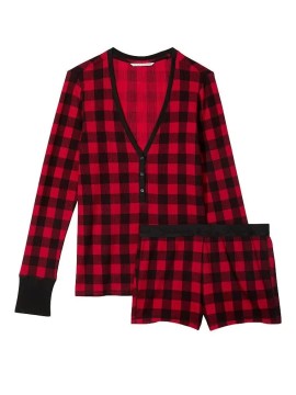 Пижама Victoria’s Secret Thermal Shott PJ Set Red Plaid
