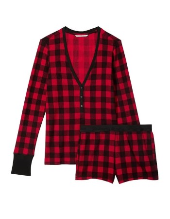 Піжама Victoria's Secret Thermal Shott PJ Set Red Plaid