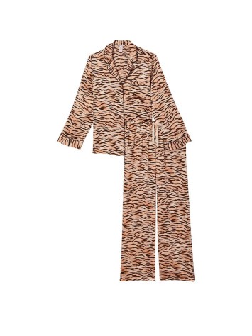 Піжама Victoria Secret The Satin Long PJ Set Champagne Tiger