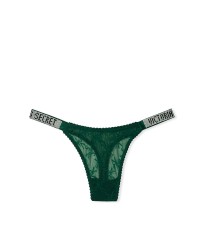 Трусики VS Very Sexy Lace logo with Shine Strap Thong panty Green