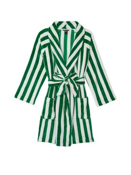 Халат Victoria's Secret Logo Short Cozy Robe Green Stripes