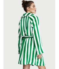 Халат Victoria's Secret Logo Short Cozy Robe Green Stripes