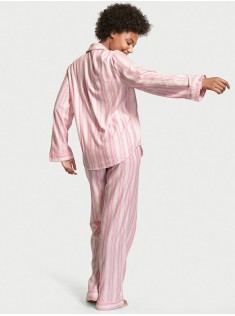 Піжама Victoria's Secret Flannel Long PJ Set Pink Stripes