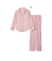 Пижама Victoria’s Secret Flannel Long PJ Set Pink Stripes